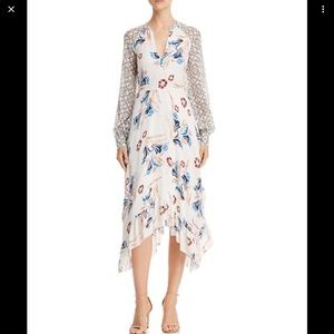 New Joie Morley Silk Floral Patterned Sleeve Dress Size 2